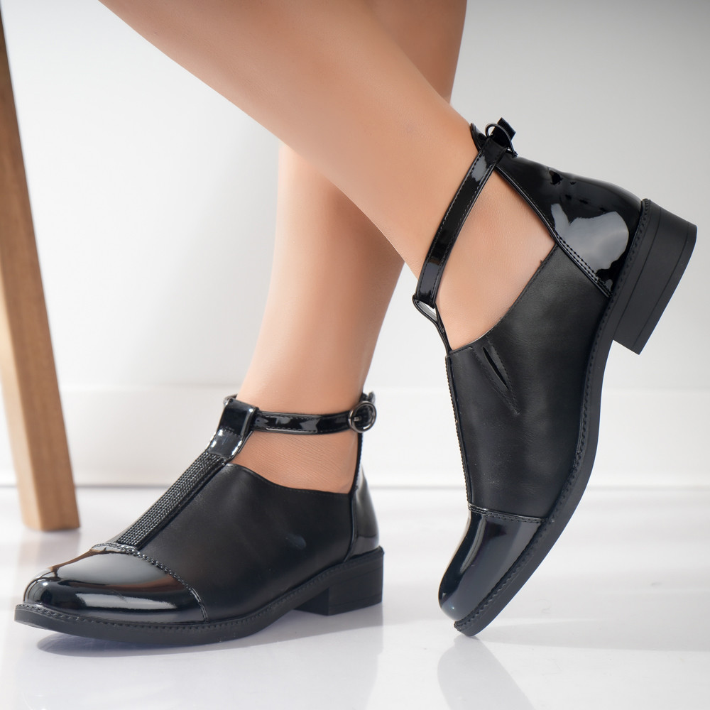 Pantofi dama casual Negri din Piele Ecologica Nava - poza 3
