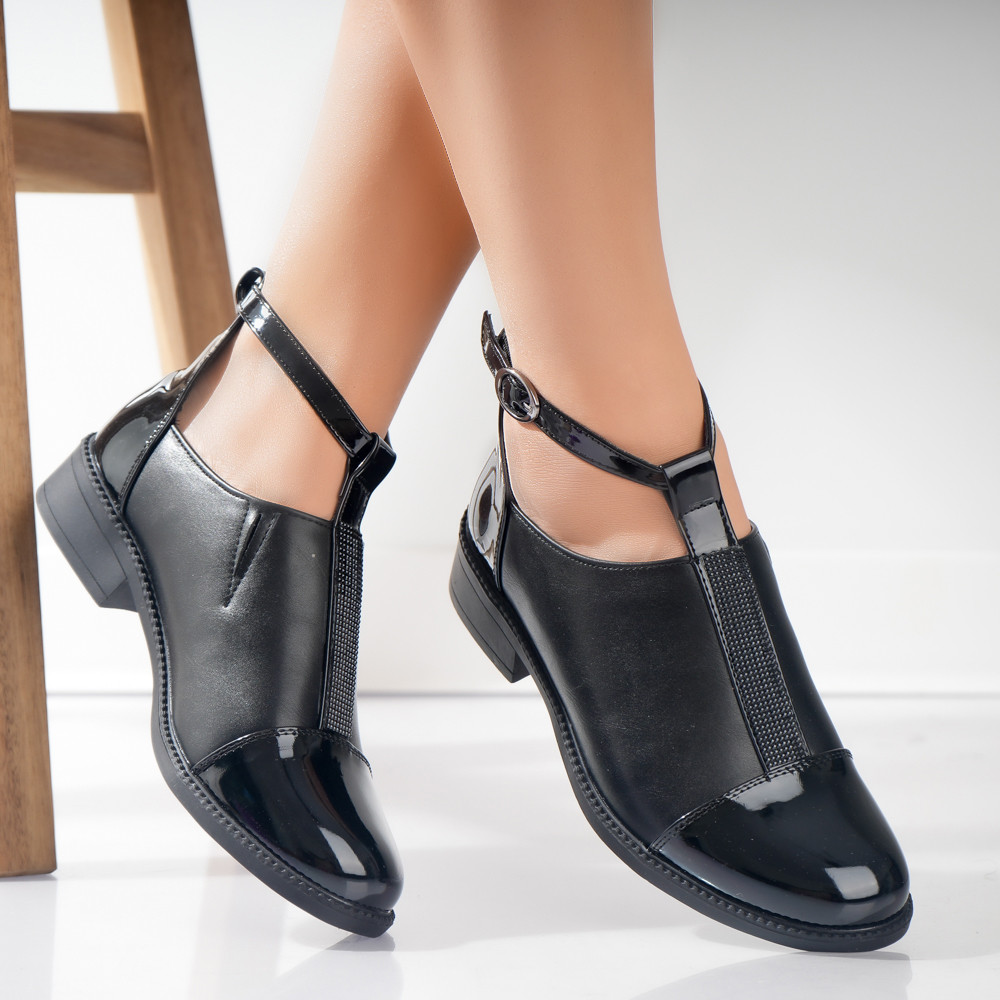 Pantofi dama casual Negri din Piele Ecologica Nava - poza 4