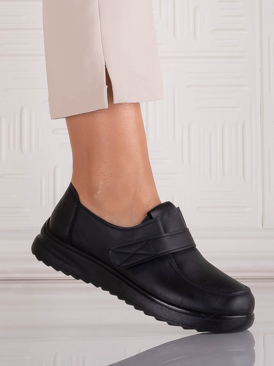 Pantofi dama Casual Negri din Piele Ecologica Nedira - poza 2