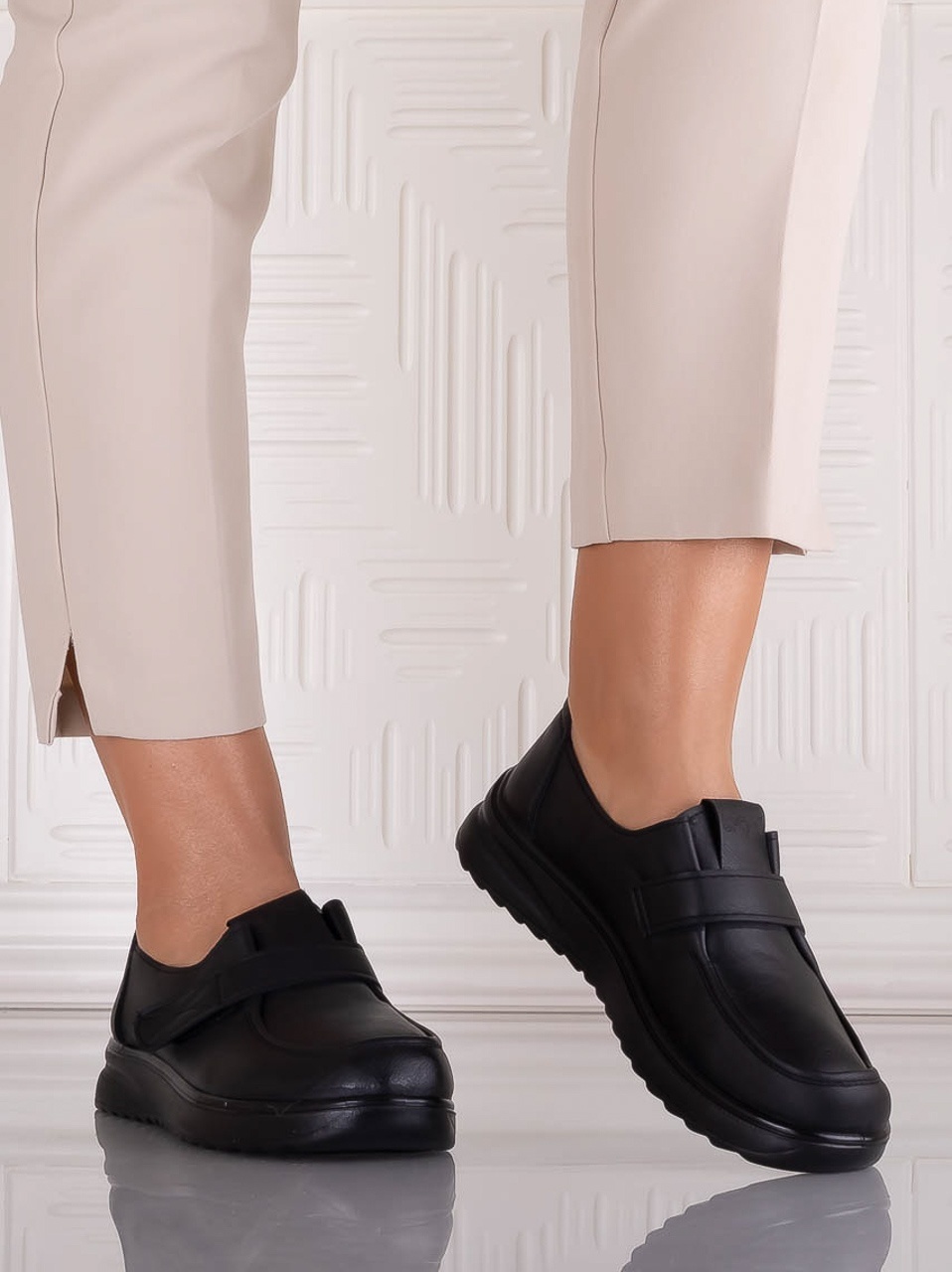 Pantofi dama Casual Negri din Piele Ecologica Nedira - poza 5