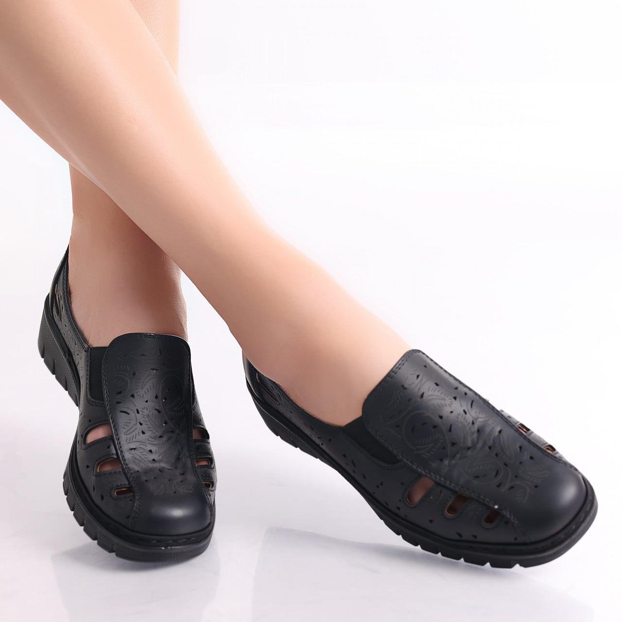 Pantofi dama casual Negri din Piele Ecologica Nelea - poza 2