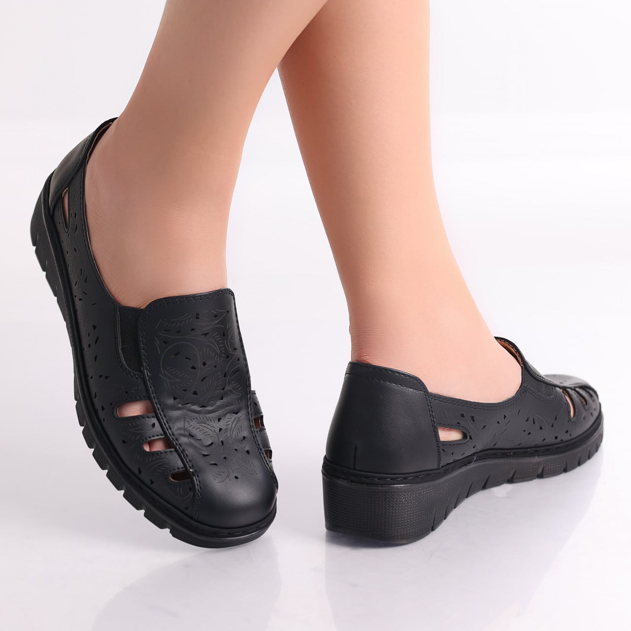Pantofi dama casual Negri din Piele Ecologica Nelea - poza 4