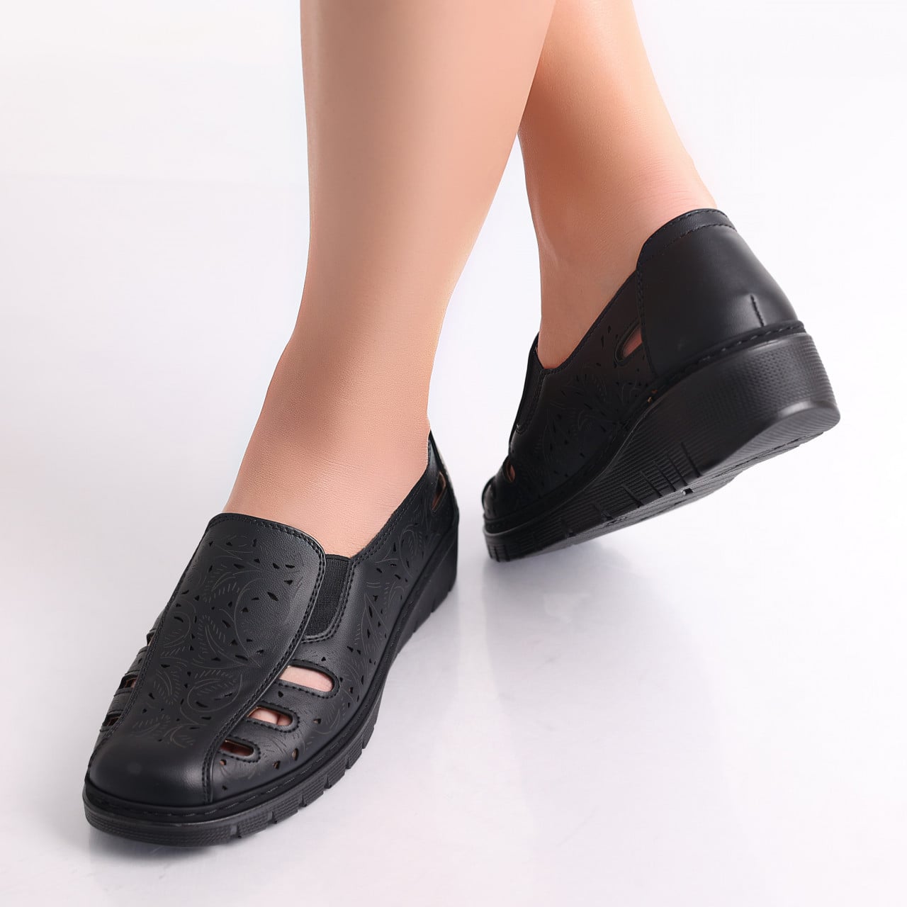 Pantofi dama casual Negri din Piele Ecologica Nelea - poza 5