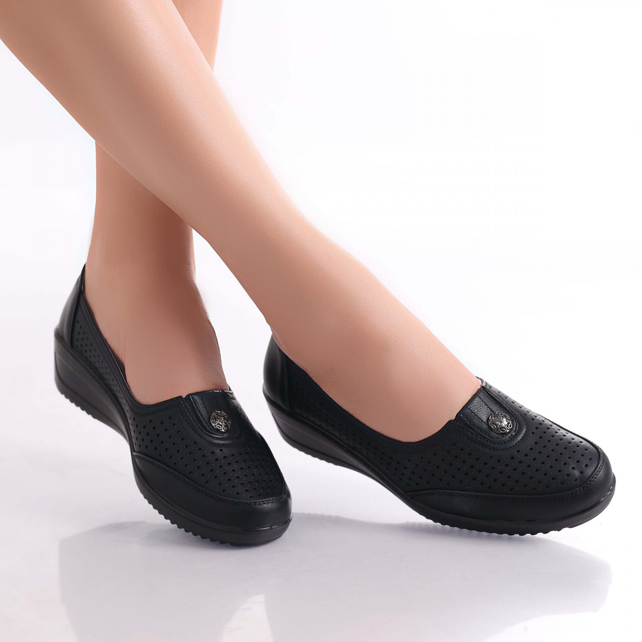 Pantofi dama casual Negri din Piele Ecologica Neleba - poza 3