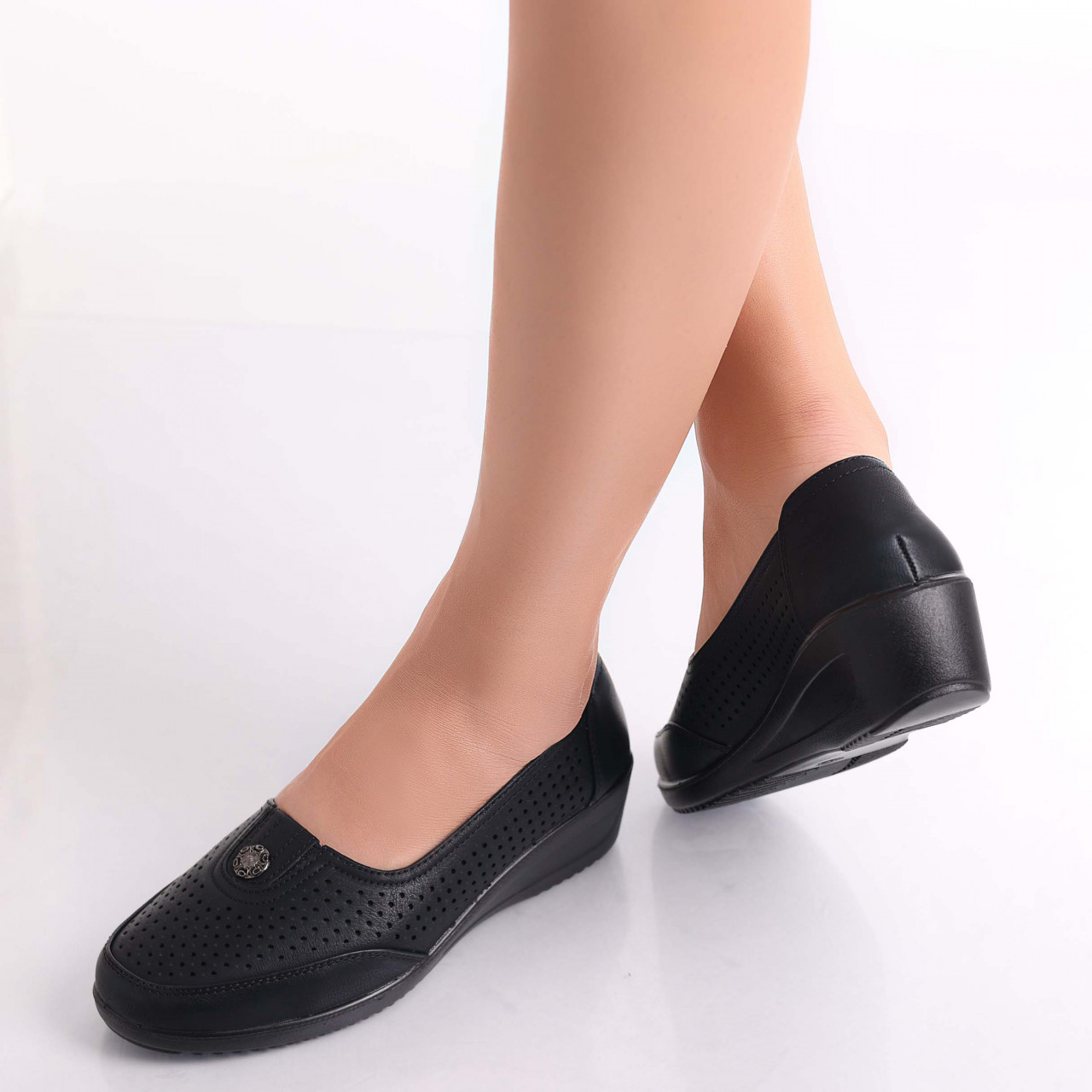 Pantofi dama casual Negri din Piele Ecologica Neleba - poza 4