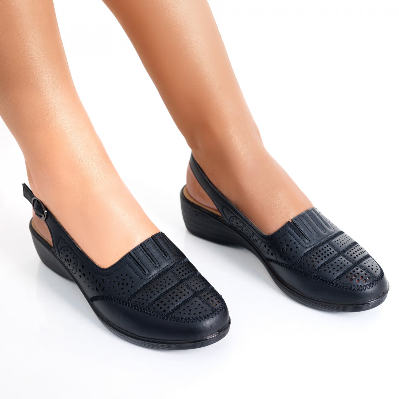 Pantofi dama casual Negri din Piele Ecologica Nelpa - poza 2