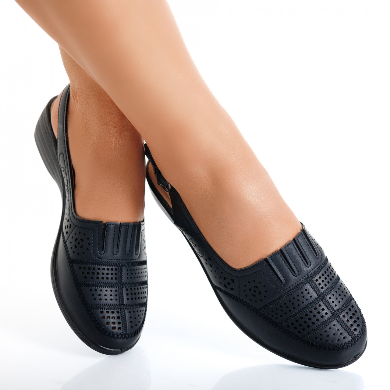 Pantofi dama casual Negri din Piele Ecologica Nelpa - poza 3