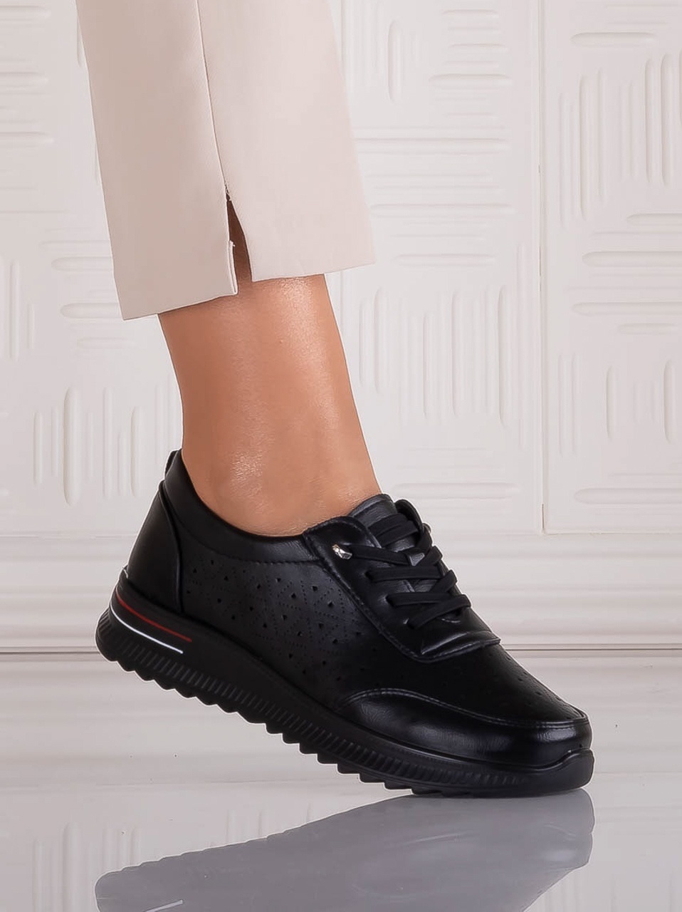 Pantofi dama Casual Negri din Piele Ecologica Nolya - poza 3