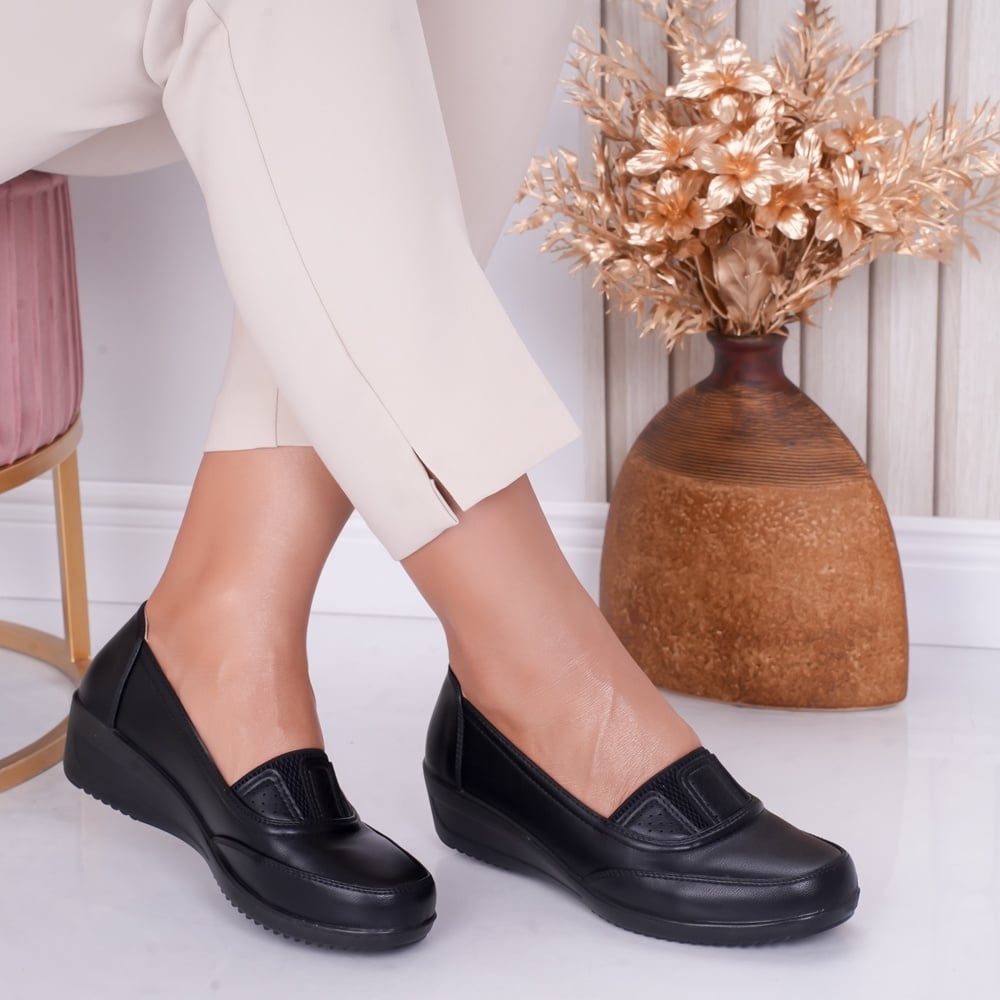 Pantofi dama casual Negri din Piele Ecologica Norica - poza 1
