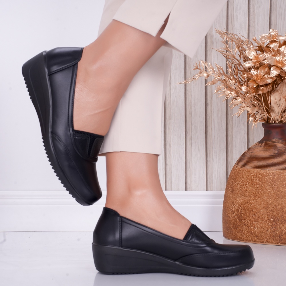 Pantofi dama casual Negri din Piele Ecologica Norica - poza 2