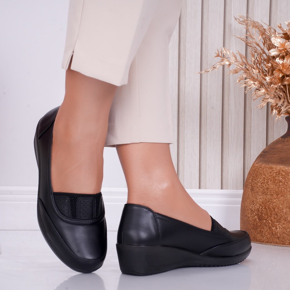 Pantofi dama casual Negri din Piele Ecologica Norica - poza 3