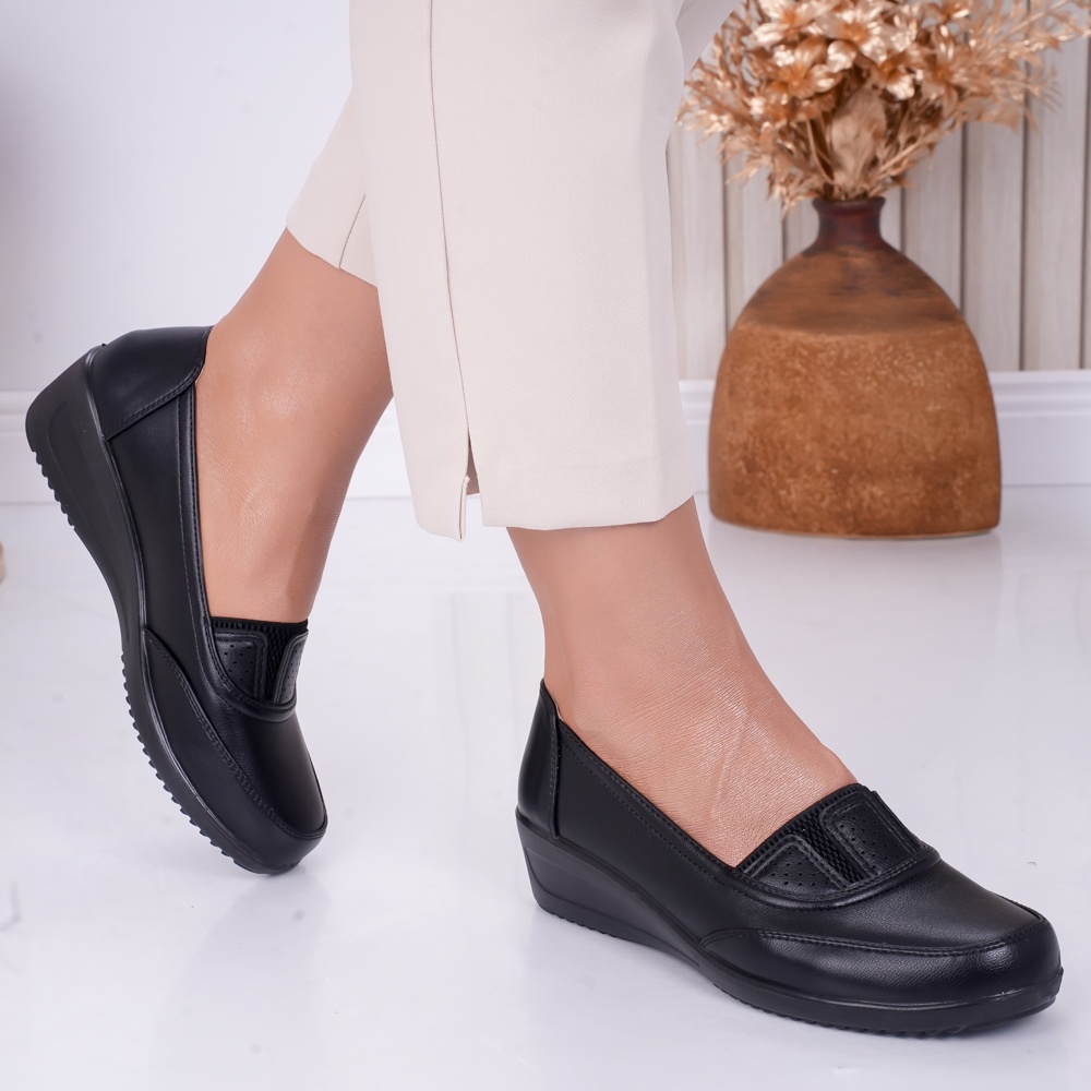 Pantofi dama casual Negri din Piele Ecologica Norica - poza 4