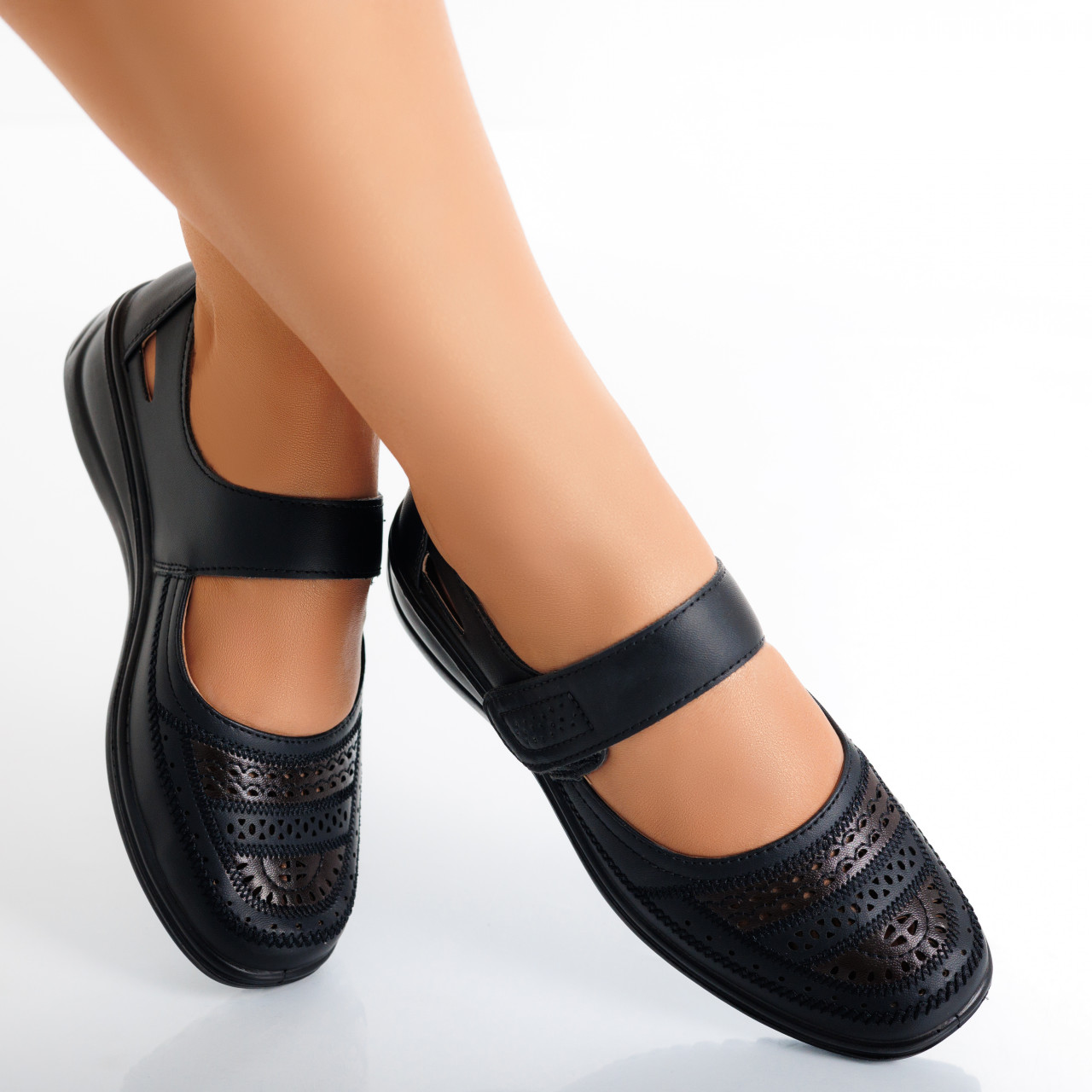 Pantofi dama casual Negri din Piele Ecologica Oema - poza 4