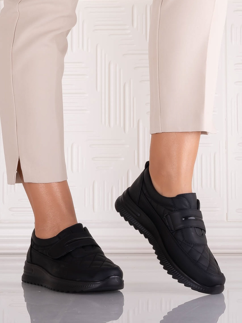 Pantofi dama Casual Negri din Piele Ecologica Osica - poza 2