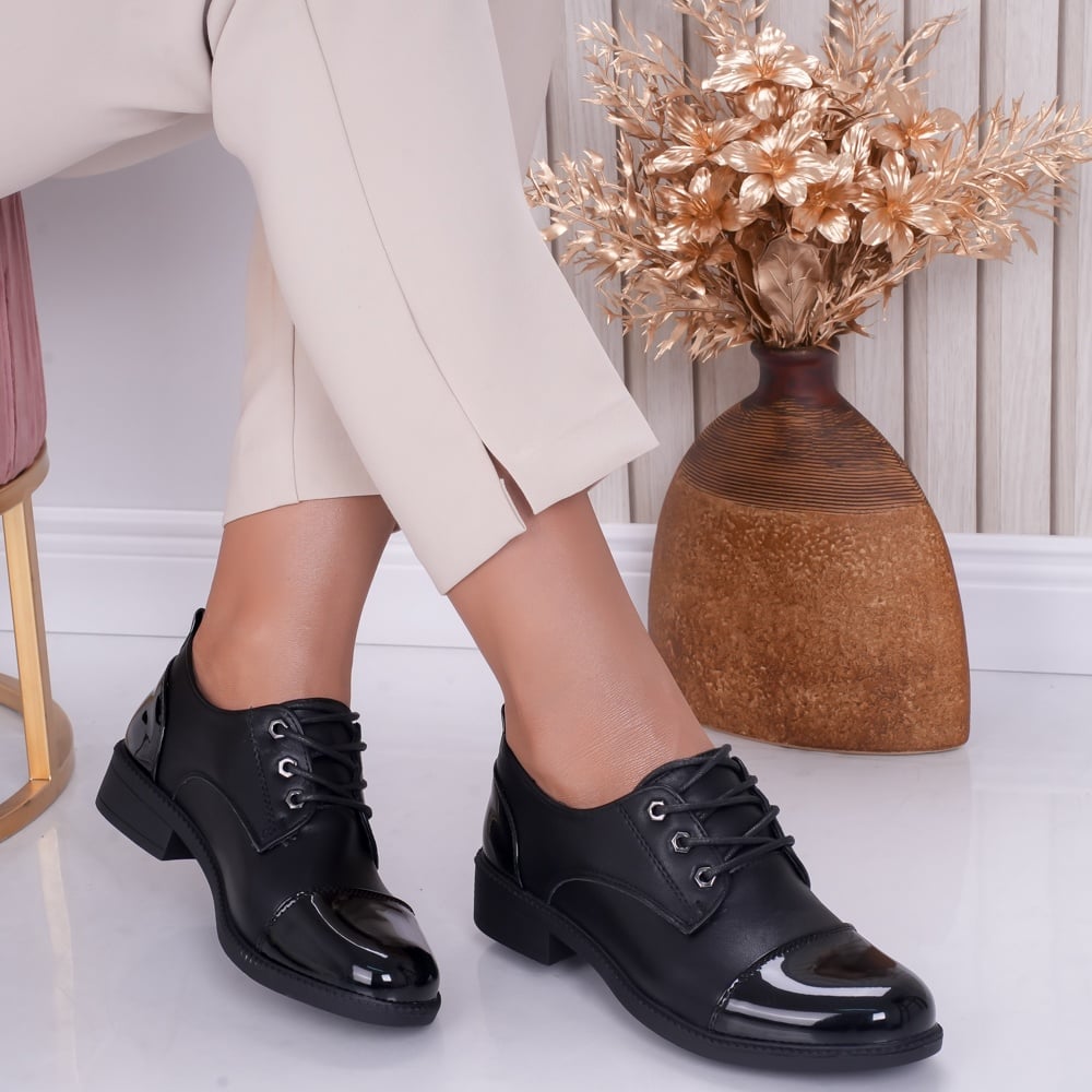 Pantofi dama casual Negri din Piele Ecologica Oson - poza 1