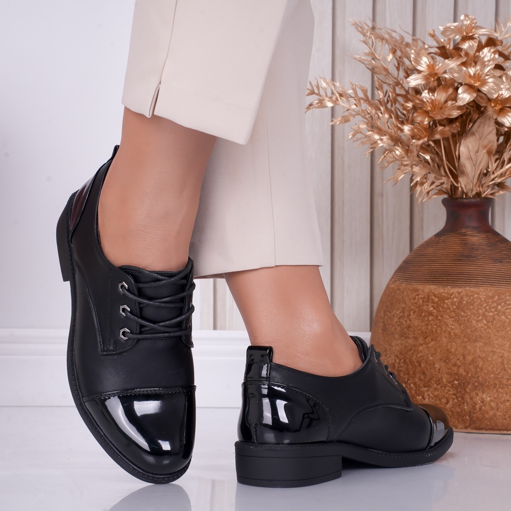 Pantofi dama casual Negri din Piele Ecologica Oson - poza 2