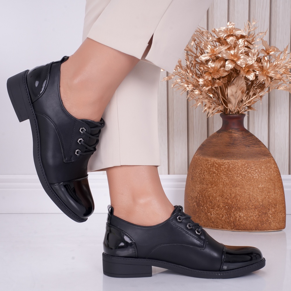 Pantofi dama casual Negri din Piele Ecologica Oson - poza 3