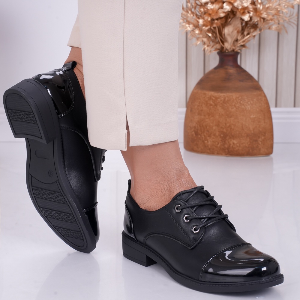 Pantofi dama casual Negri din Piele Ecologica Oson - poza 4