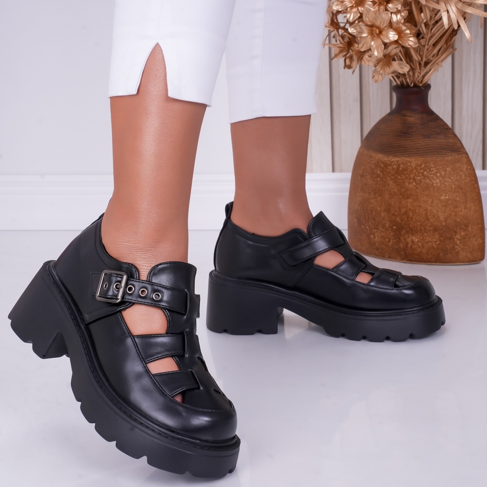 Pantofi dama casual Negri din Piele Ecologica Pepa - poza 3