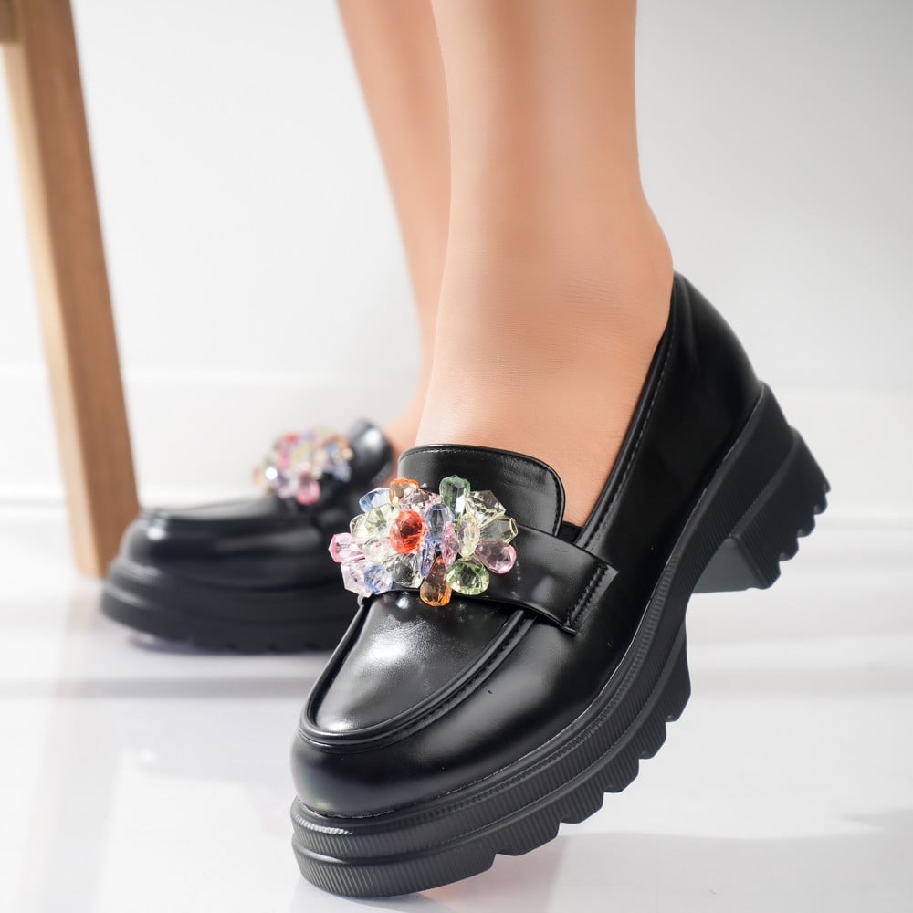 Pantofi dama casual Negri din Piele Ecologica Proda - poza 1