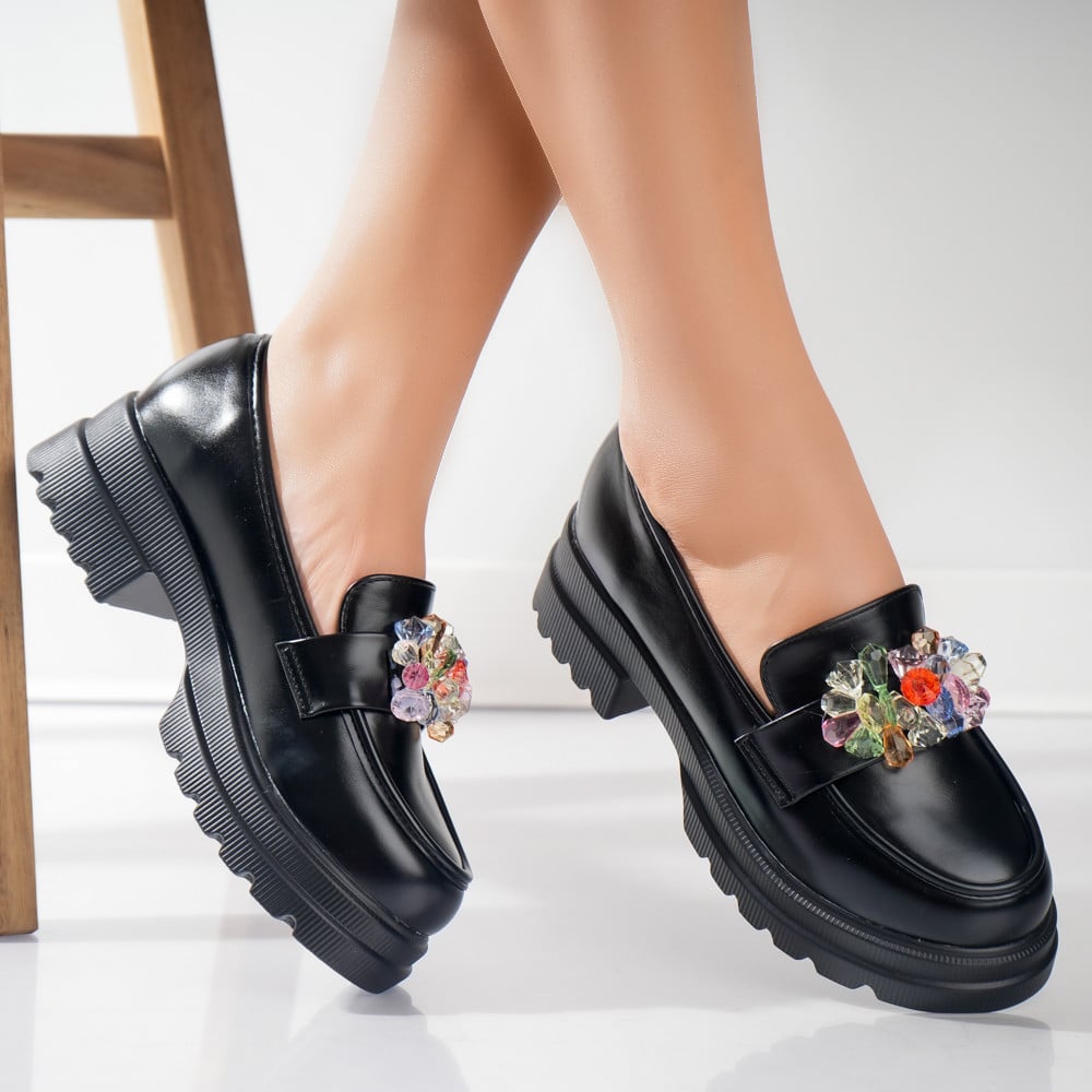 Pantofi dama casual Negri din Piele Ecologica Proda - poza 4