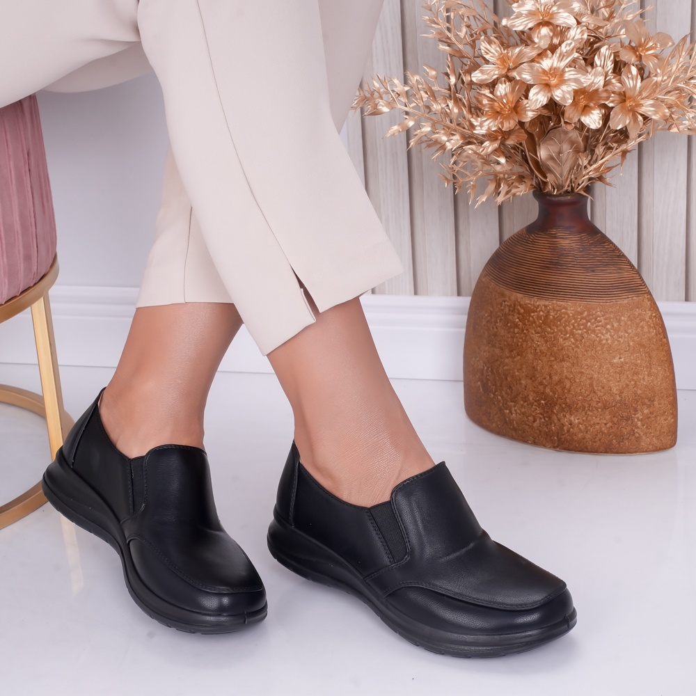 Pantofi dama casual Negri din Piele Ecologica Rami - poza 1