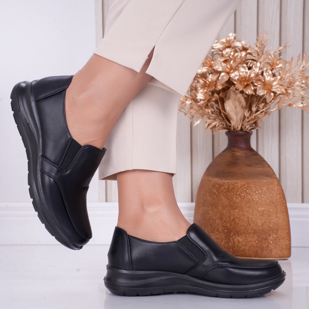 Pantofi dama casual Negri din Piele Ecologica Rami - poza 2