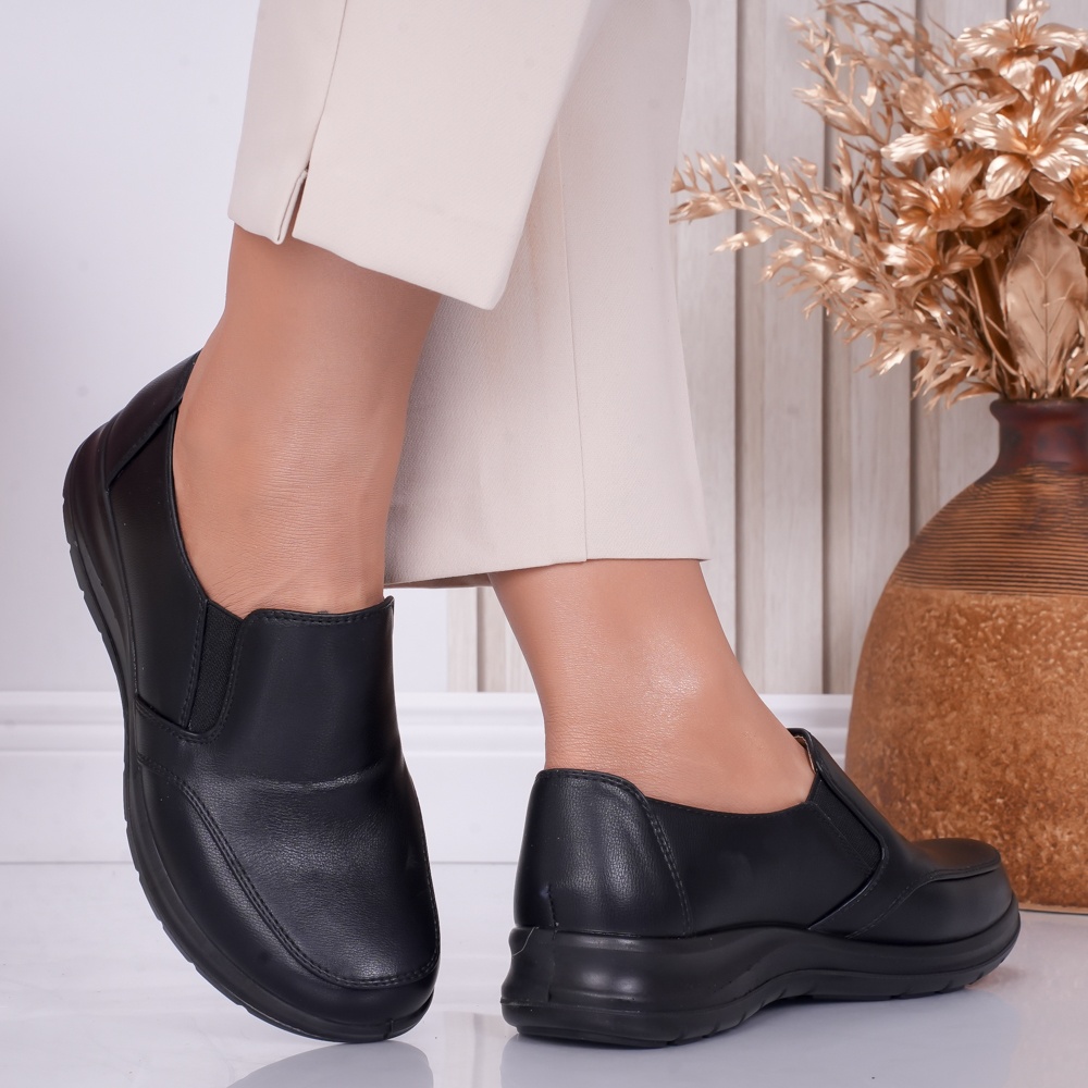 Pantofi dama casual Negri din Piele Ecologica Rami - poza 3