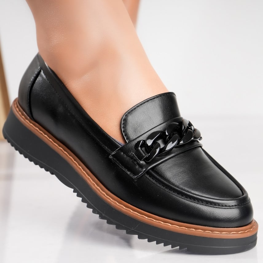 Pantofi dama casual Negri din Piele Ecologica Sahin - poza 1