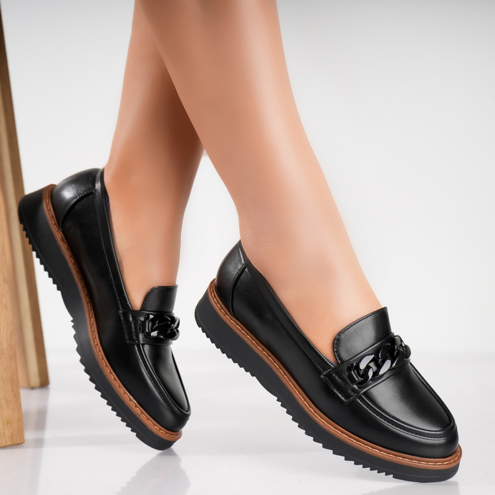 Pantofi dama casual Negri din Piele Ecologica Sahin - poza 3