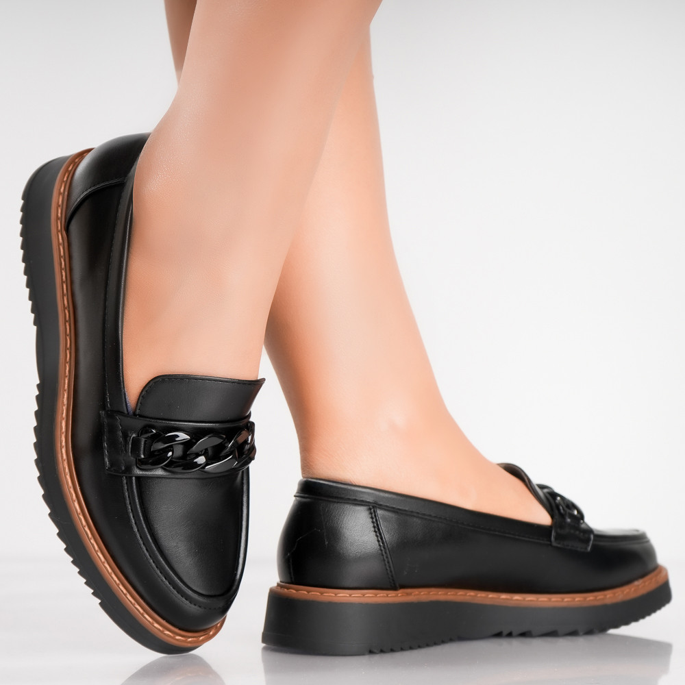 Pantofi dama casual Negri din Piele Ecologica Sahin - poza 4