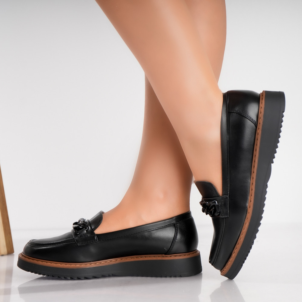 Pantofi dama casual Negri din Piele Ecologica Sahin - poza 5