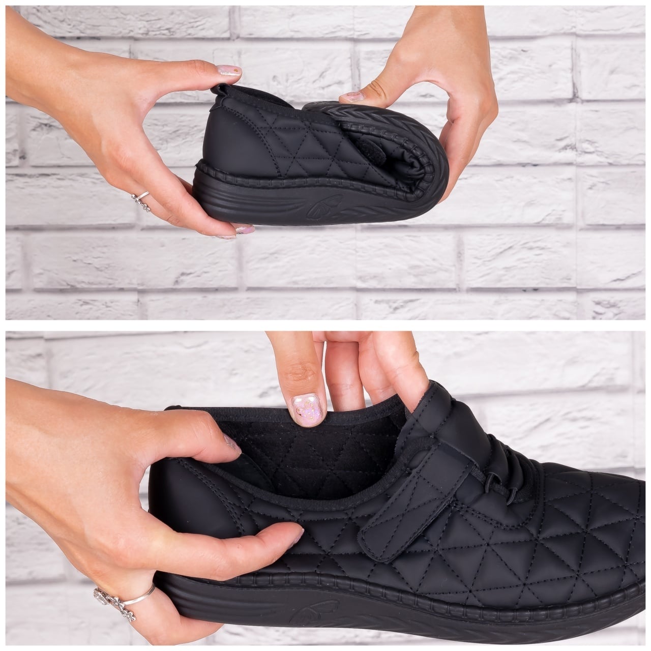 Pantofi dama casual Negri din Piele Ecologica Saraya - poza 2