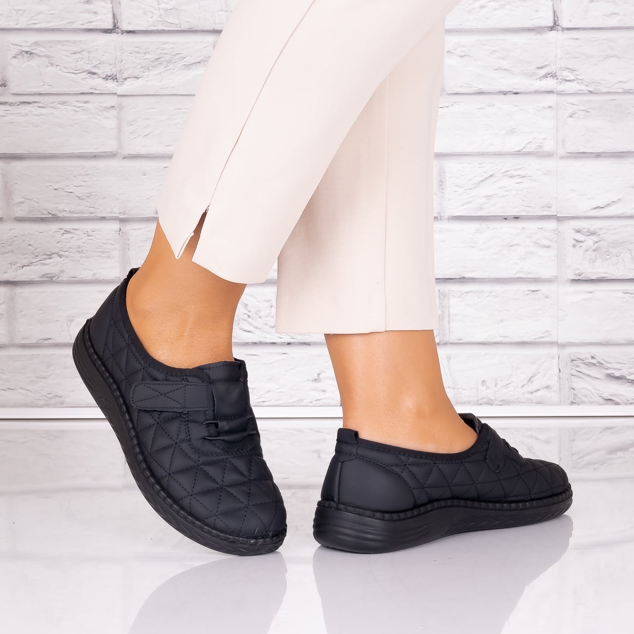 Pantofi dama casual Negri din Piele Ecologica Saraya - poza 4