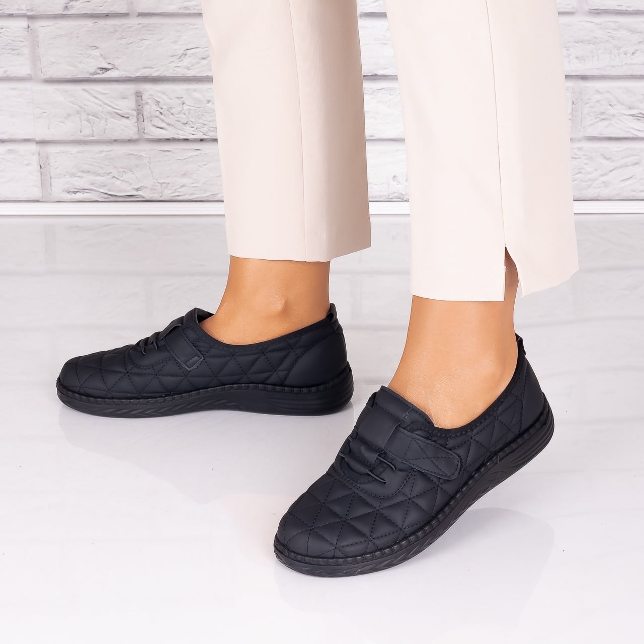 Pantofi dama casual Negri din Piele Ecologica Saraya - poza 5