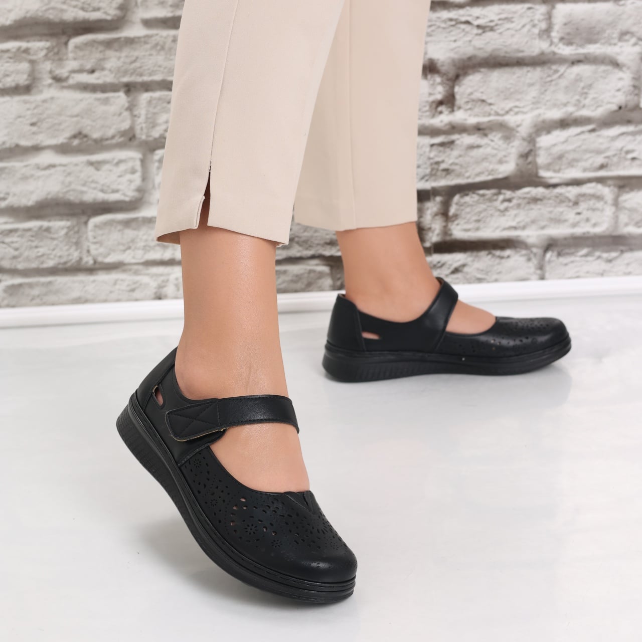 Pantofi dama casual Negri din Piele Ecologica Sensa - poza 3