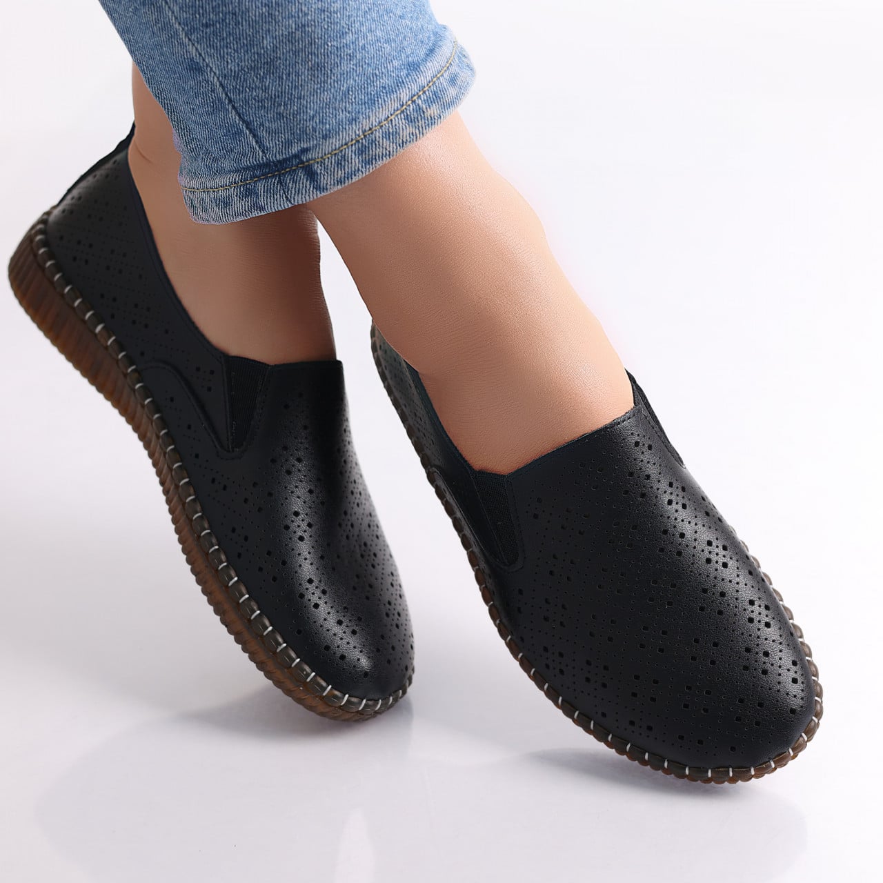 Pantofi dama casual Negri din Piele Ecologica Sovani - poza 3