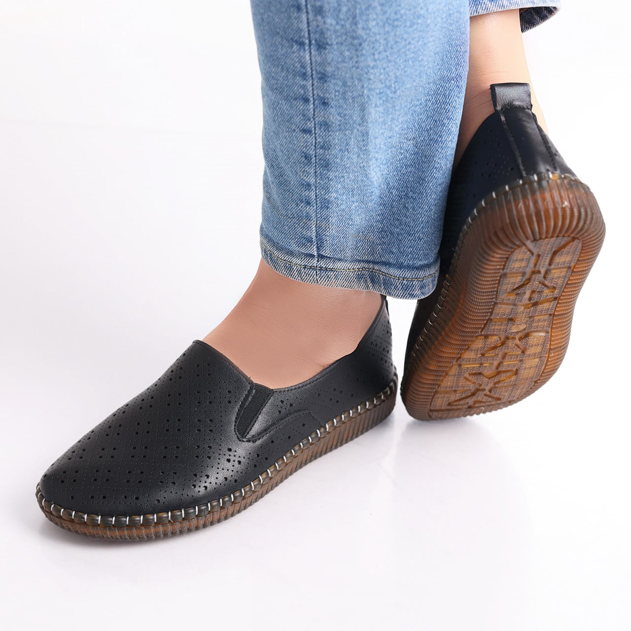 Pantofi dama casual Negri din Piele Ecologica Sovani - poza 5