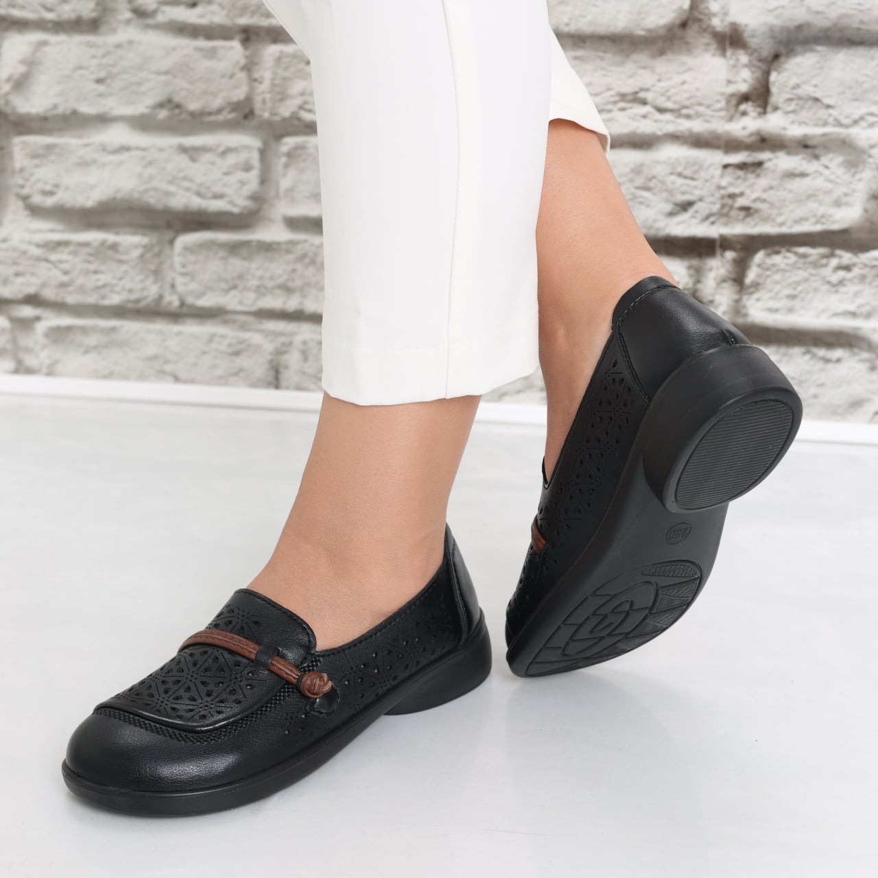 Pantofi dama casual Negri din Piele Ecologica Suhana - poza 5