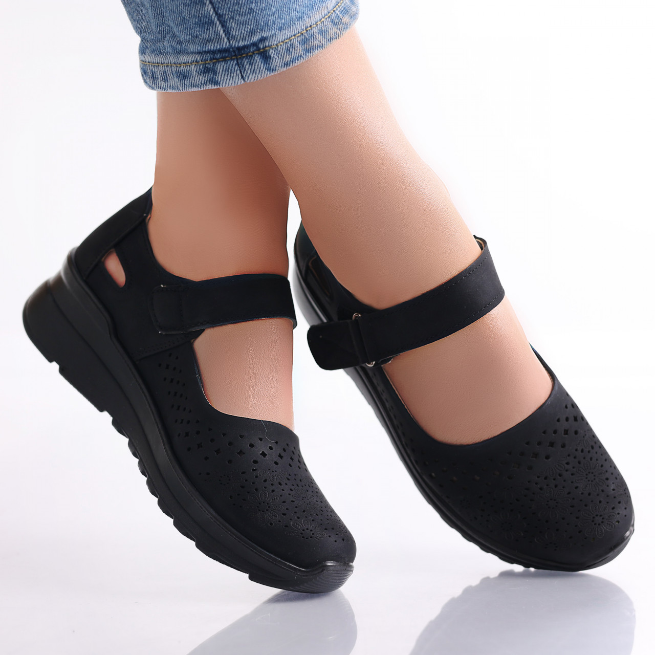 Pantofi dama casual Negri din Piele Ecologica Tiga - poza 3