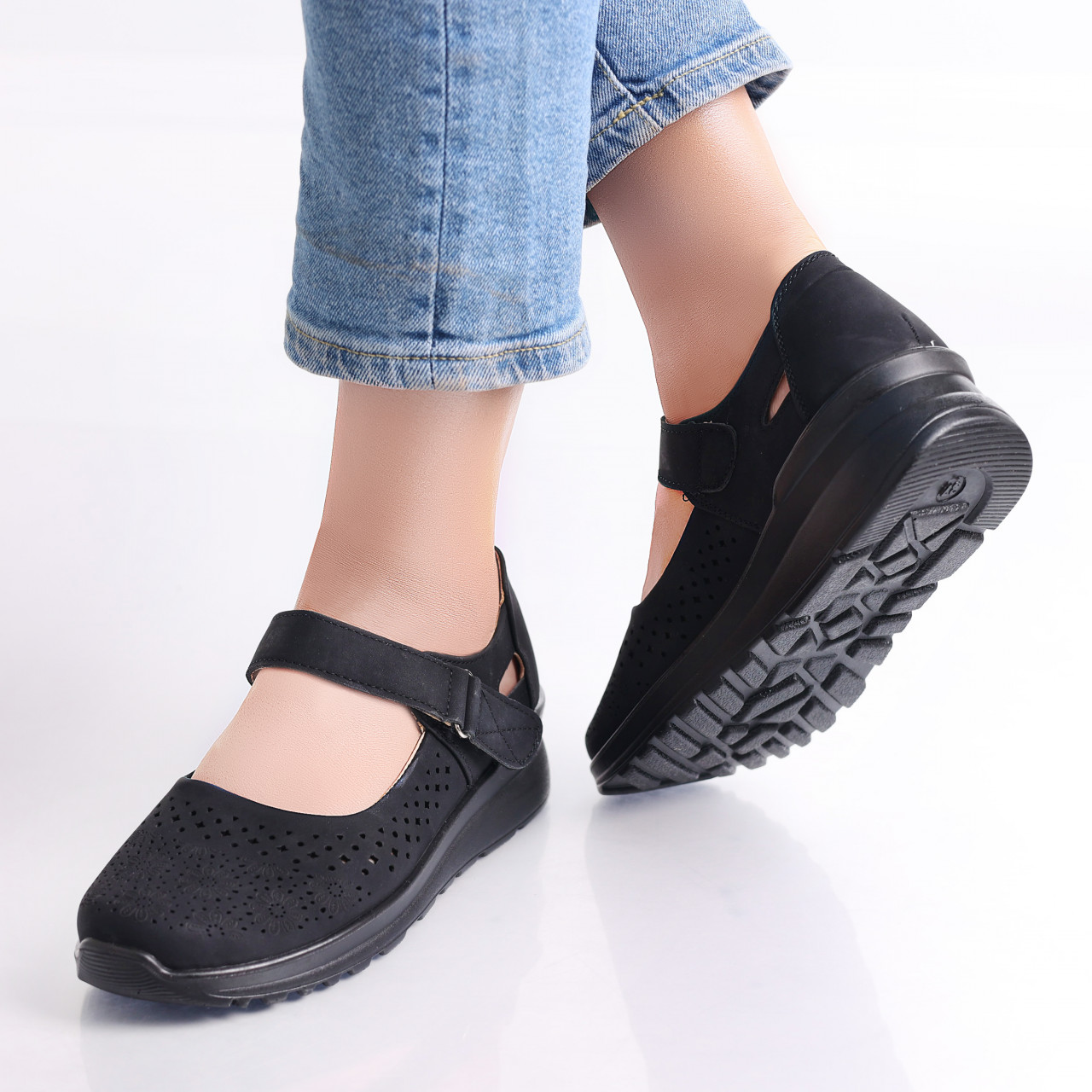 Pantofi dama casual Negri din Piele Ecologica Tiga - poza 4