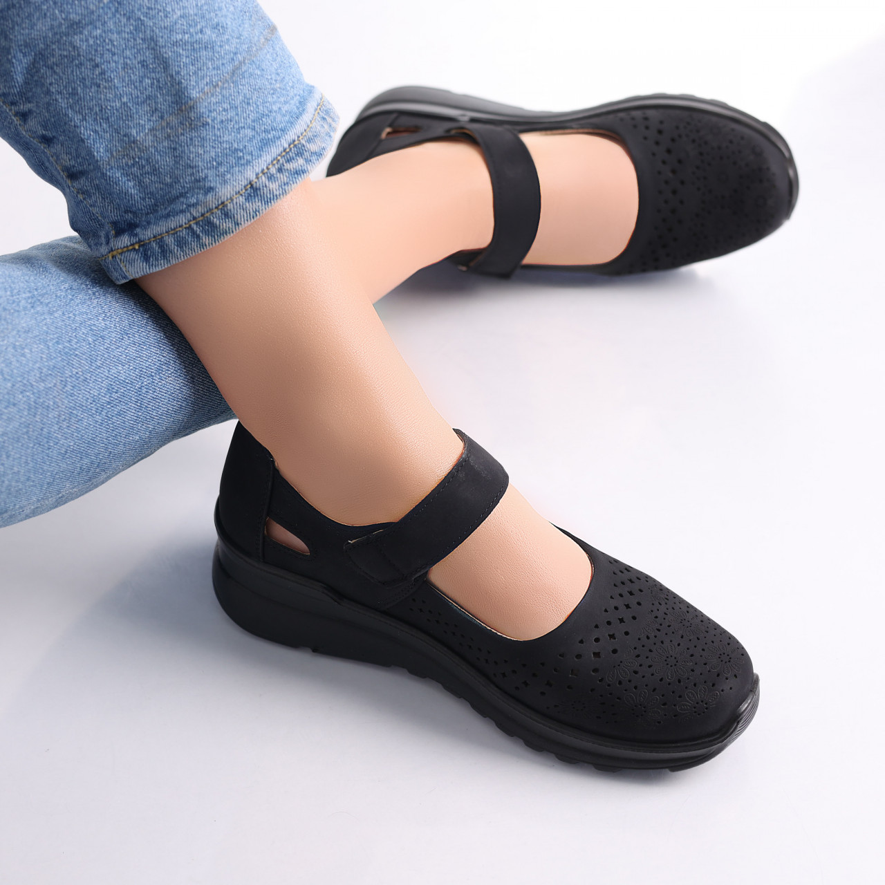Pantofi dama casual Negri din Piele Ecologica Tiga - poza 5