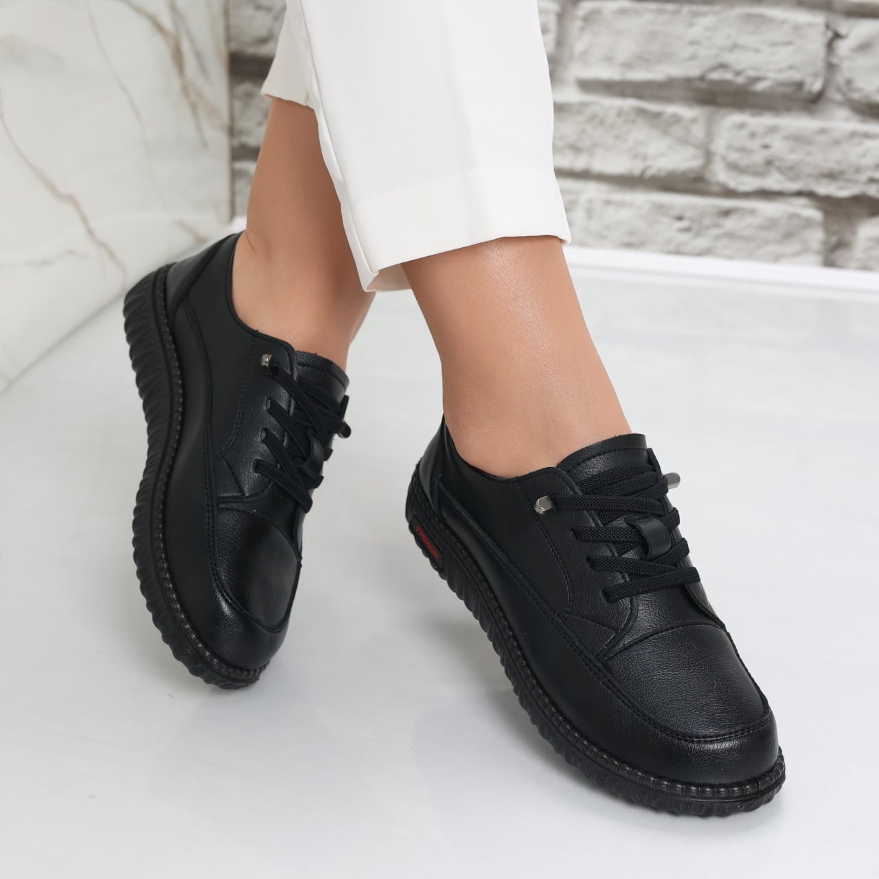 Pantofi dama casual Negri din Piele Ecologica Turina - poza 2