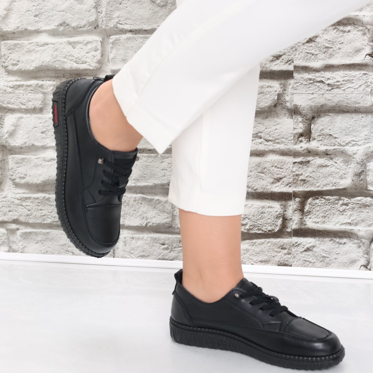 Pantofi dama casual Negri din Piele Ecologica Turina - poza 4