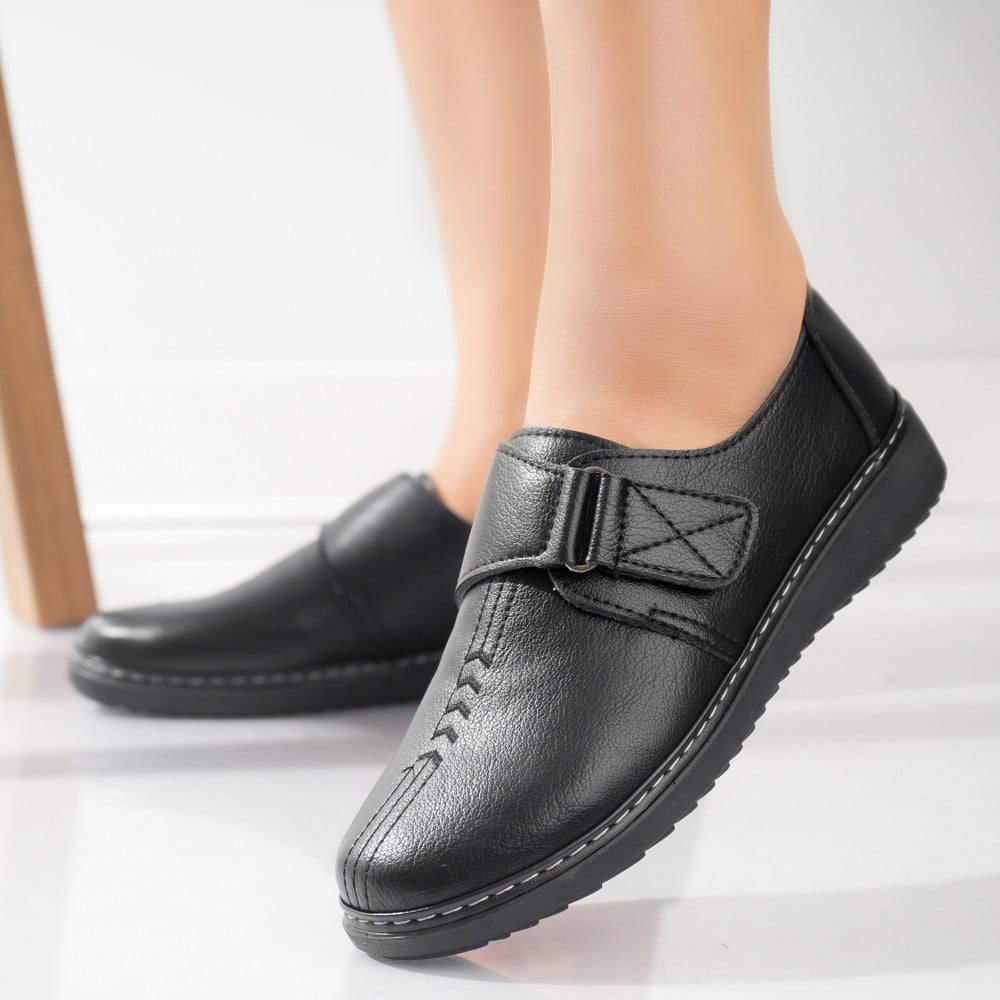 Pantofi dama casual Negri din Piele Ecologica Vodo - poza 1