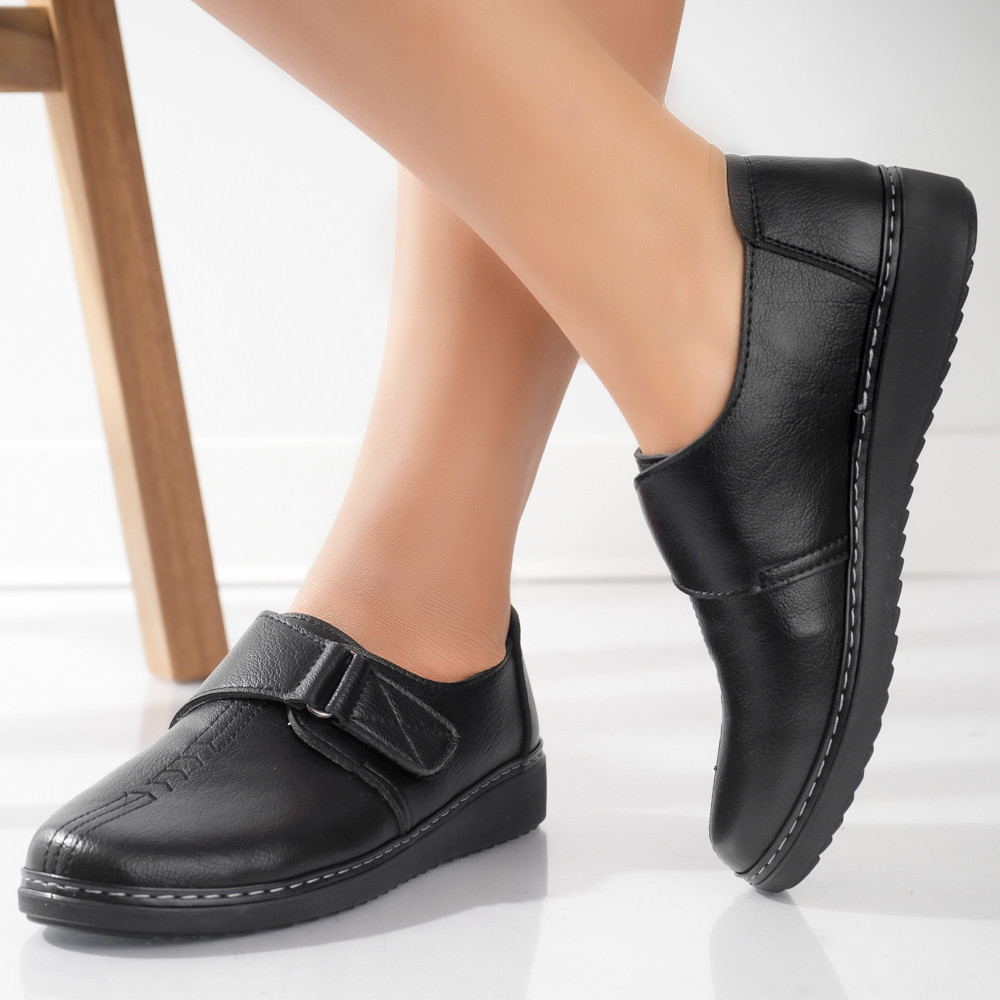 Pantofi dama casual Negri din Piele Ecologica Vodo - poza 2