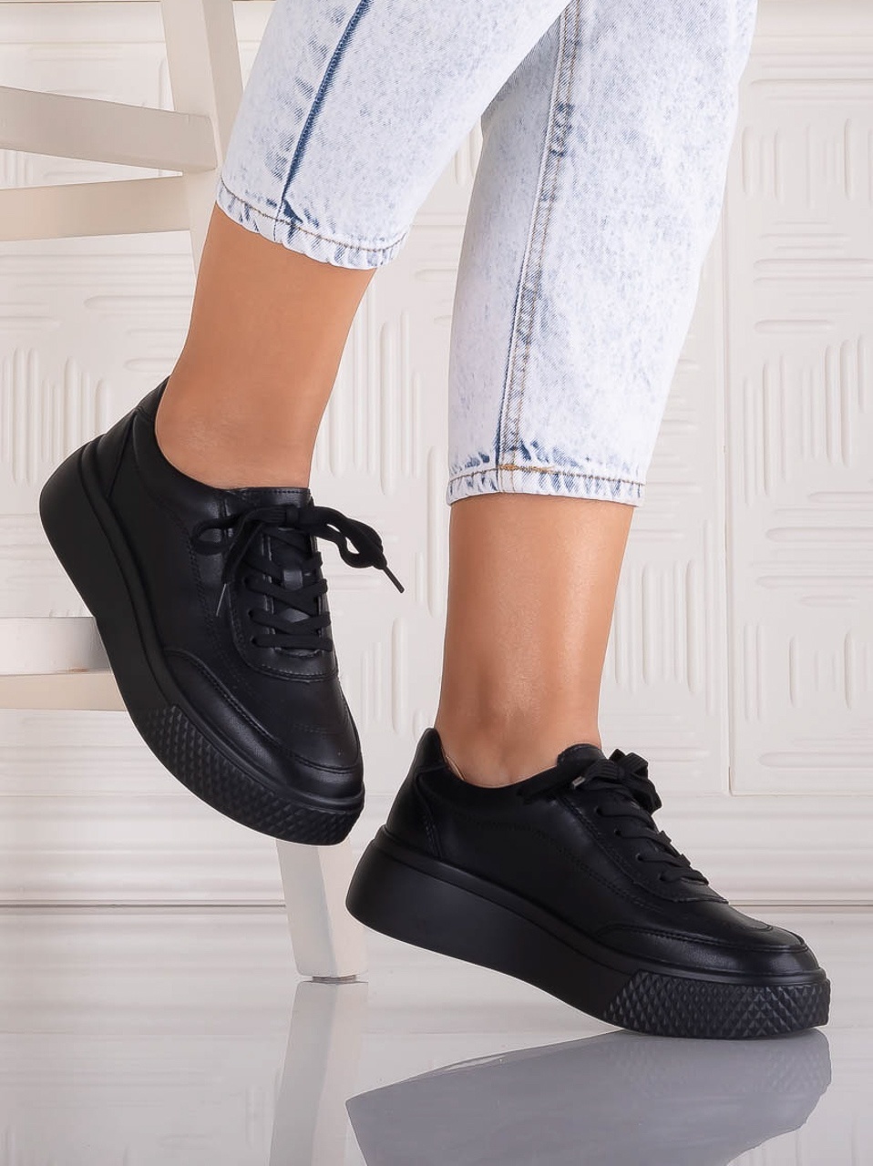 Pantofi dama casual Negri din Piele Naturala Adiza - poza 2