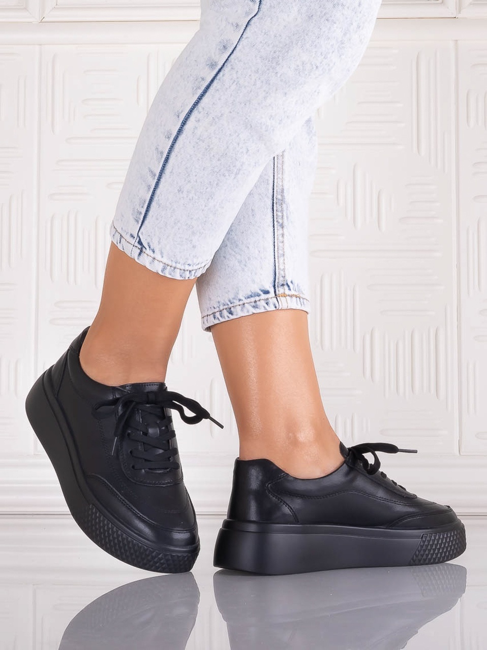 Pantofi dama casual Negri din Piele Naturala Adiza - poza 3