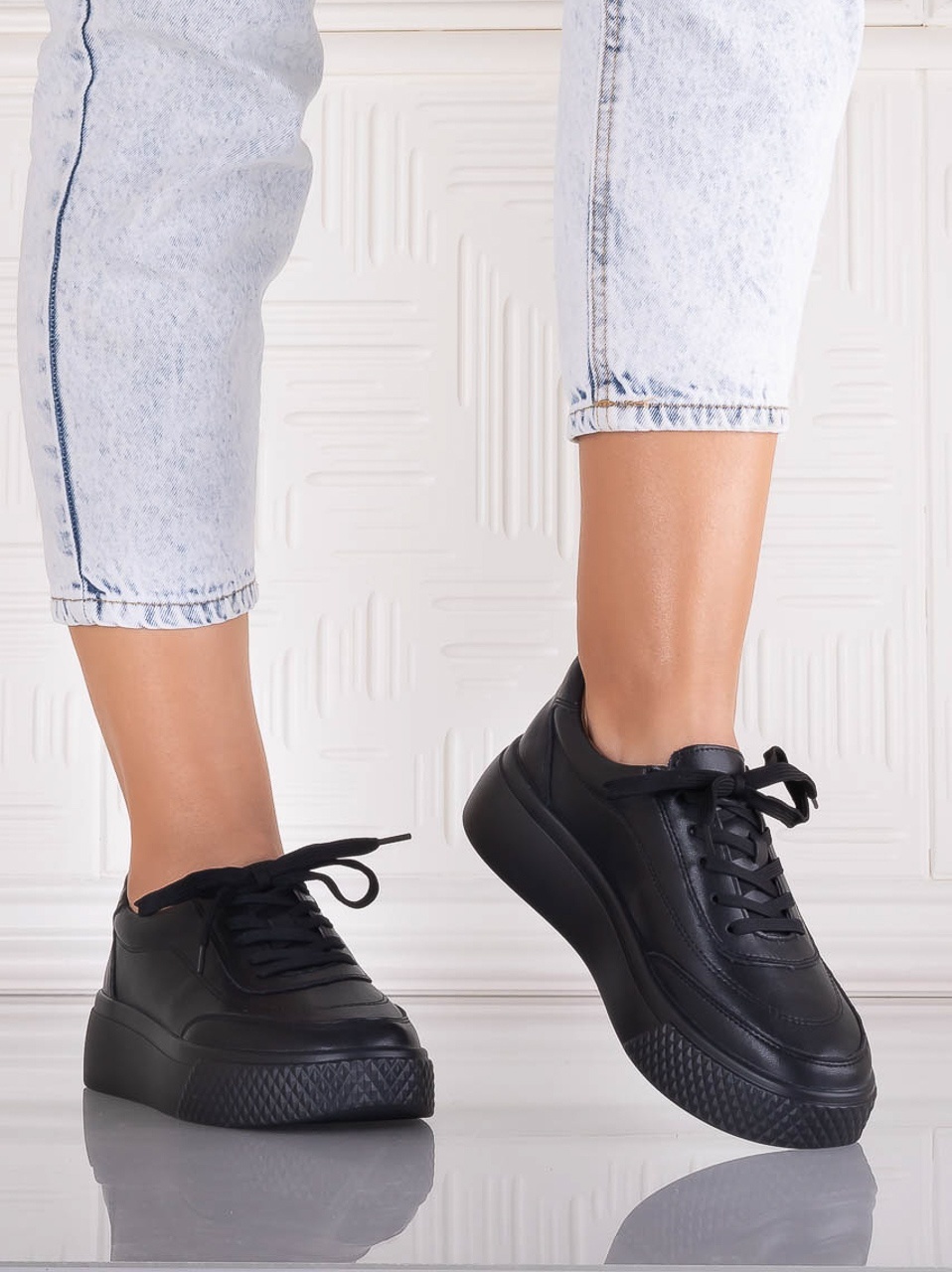 Pantofi dama casual Negri din Piele Naturala Adiza - poza 4