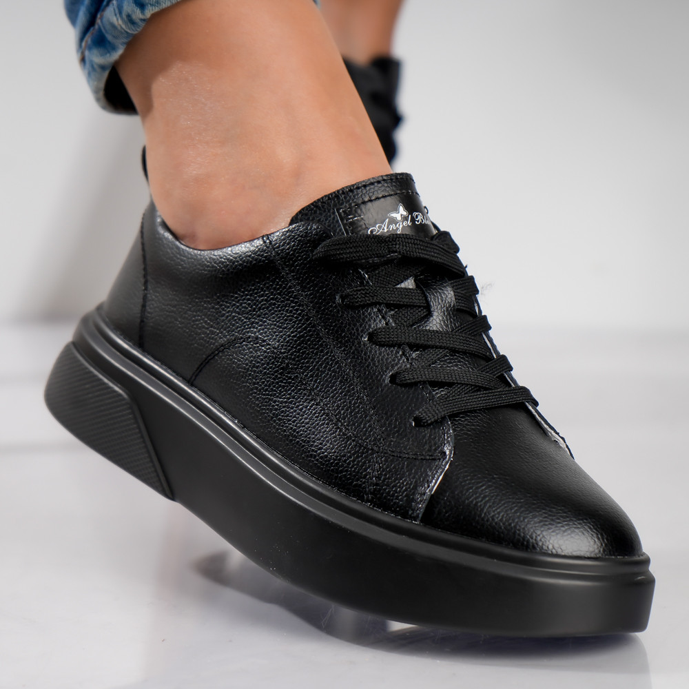 Pantofi dama casual Negri din Piele Naturala Agreta - poza 1